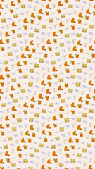 Cute cartoon animals and dinosaurs pattern © xie