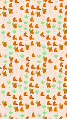 Seamless pattern with prehistoric animals and plants © xie