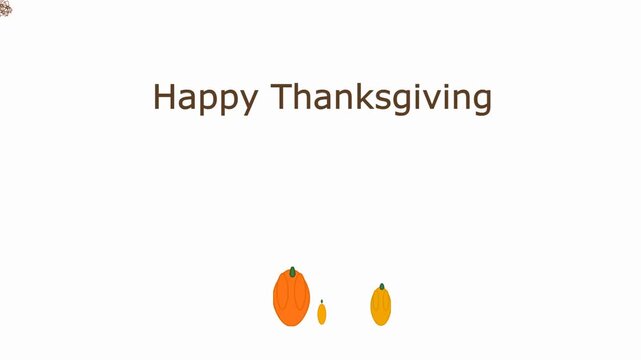 Animated autumn harvest pumpkins and falling leaves vector loop for Thanksgiving sales and social media
