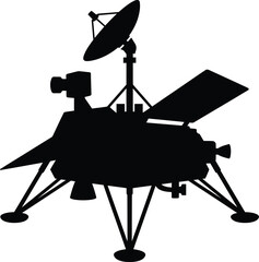 Lunar lander module with communication antenna and solar panel Vector © RRR