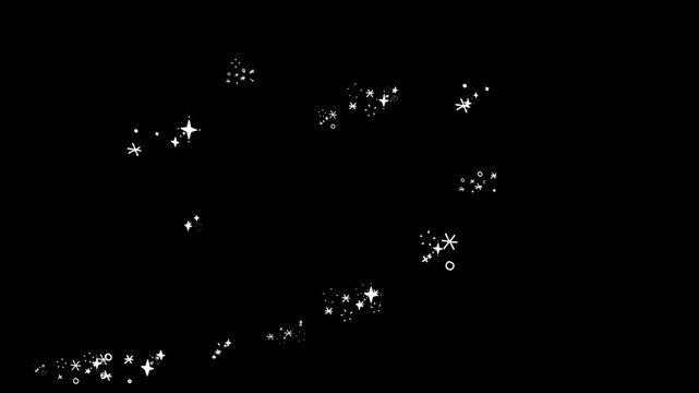 Hand Drawn Magic Sparkle Effect Flowing with Glitter and Stars