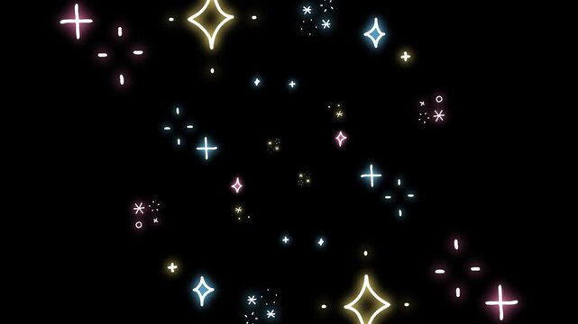 Hand Drawn Magic Sparkle Effect Flowing with Glitter and Stars