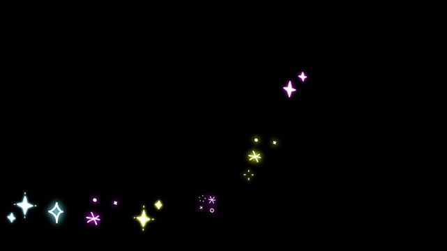 Hand Drawn Magic Sparkle Effect Flowing with Glitter and Stars