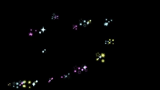 Hand Drawn Magic Sparkle Effect Flowing with Glitter and Stars