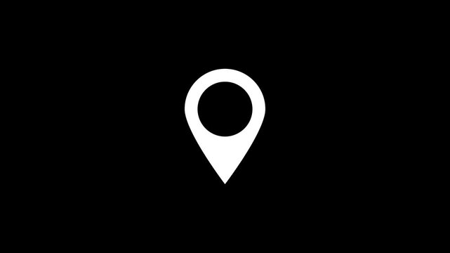 A black map marker or location pin icon animation.map pointer gps navigation loop