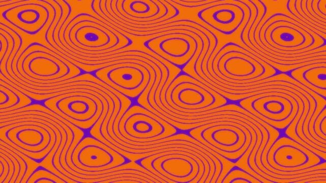Vibrant orange and purple abstract wavy topographical line pattern