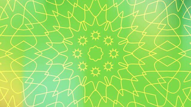 Background with lime green and yellow geometric floral mandala overlay, ideal for stationery, prints, textiles, and marketing materials with a vibrant theme.