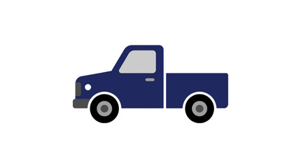 Obraz premium A simple blue pickup truck icon on a clean white background