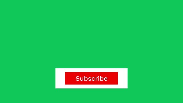 Animated YouTube Subscribe Button for Video Overlay. Like Subscribe Bell Notification Button, subscribe to channel. Green Screen 