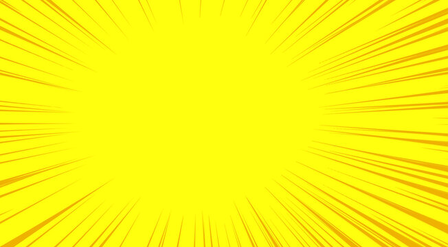 Bright yellow comic book style sunburst effect isolated on transparent background