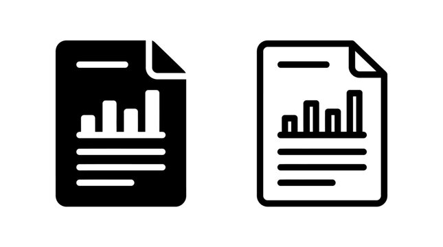 Document file with bar chart data icon document business information