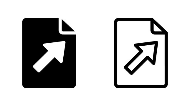 Document export icon set showing file with upward arrow