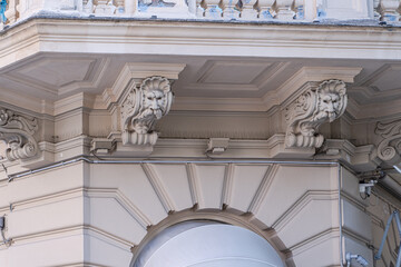 Architectural decor of the building in historical part of Rome © Cavan