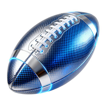 Metallic Blue American Football With White Laces