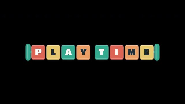 Colorful Toy Block Lettering Animation | Play Time Text Motion Graphic