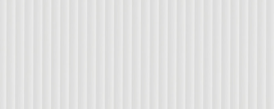 Acrylic satin corrugated glass texture light gray background. Blurred soft ribbed transparent striped door window overlay. Metal silver reeded polycarbonate sheet. Abstract vertical gradient pattern