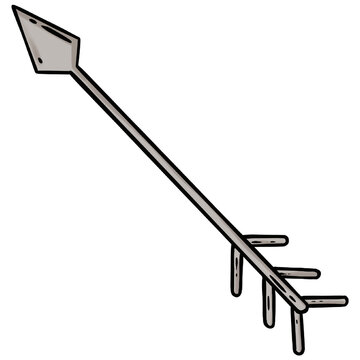 Cute gray doddle arrow design element