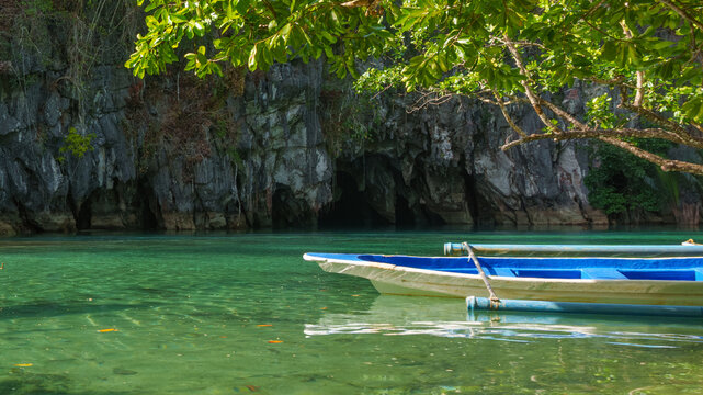 Boat at Puerto Princesa Underground River Entrance