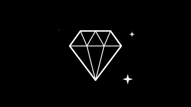 Three Diamond Icons on Dark Space