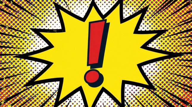 Comic book style explosion with exclamation mark