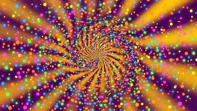 Celebration and party background colorful confetti explosion with radial light rays festive motion for event promotion and holiday design.