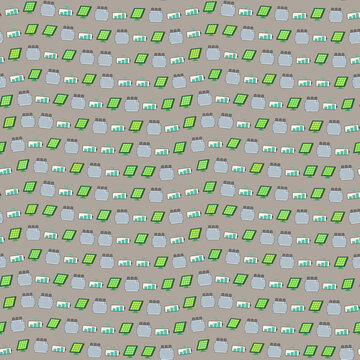 Solar Panels, Batteries, and Transformers Pattern