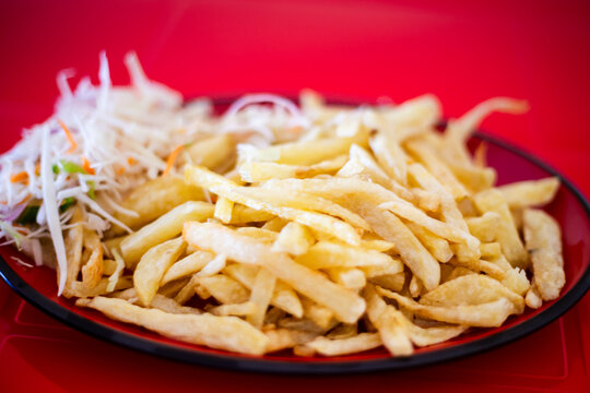 Chipsi kavu, Tanzanian french fries, is a popular street food in Tanzania.