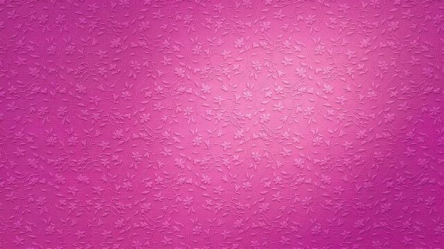 Bright Pink Embossed Floral Wallpaper Texture with Sweeping Light Background