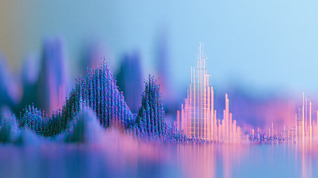 artistic retail data visualization, colorful product particles flowing into organized geometric clusters, abstract shopping behavior represented through luminous waves and transparent analytical