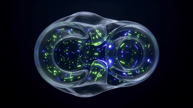 暗視野で荷重分散が均衡する内側外側半月板と脛骨高原の生体医学CG映像
