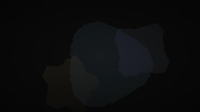 Minimalist geometric octagon on dark background with circular lines and film overlay effect
