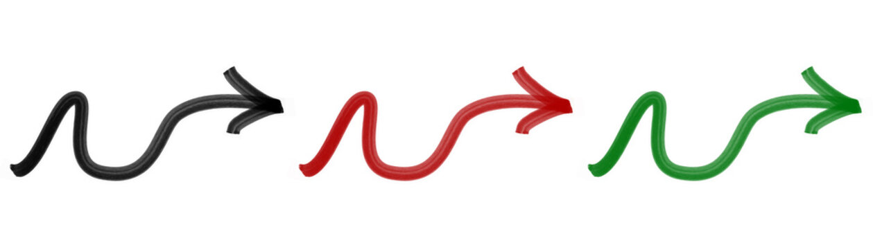 Hand Drawn Arrow Marker Isolated on Transparent Background PNG.