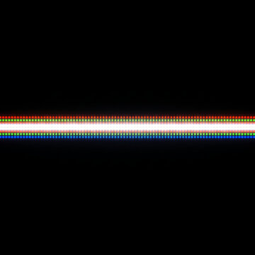 Horizontal phosphor light streaks on black background