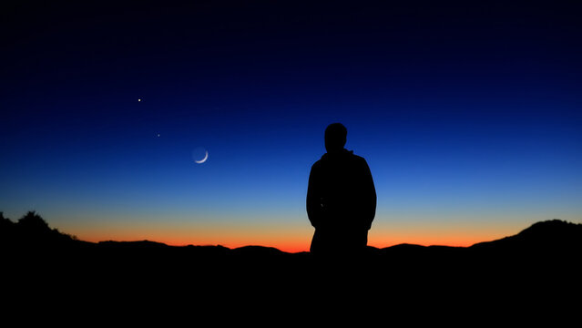 Amateur astronomer observing stars, planets and other celestial objects.