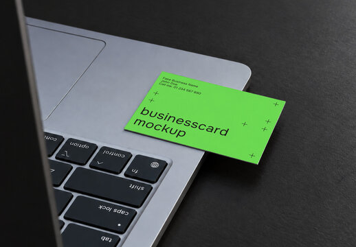 Businesscard on laptop mockup