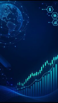 Blue Abstract Background with Digital Energy, Futuristic Light Rays and Cosmic Technology Concept