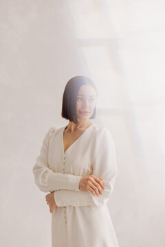 Young beautiful woman posing, female portrait