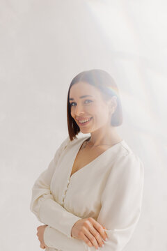 Young beautiful woman posing, female portrait