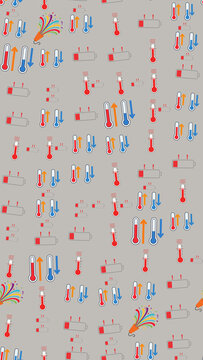 Thermometer and Battery Icons Pattern
