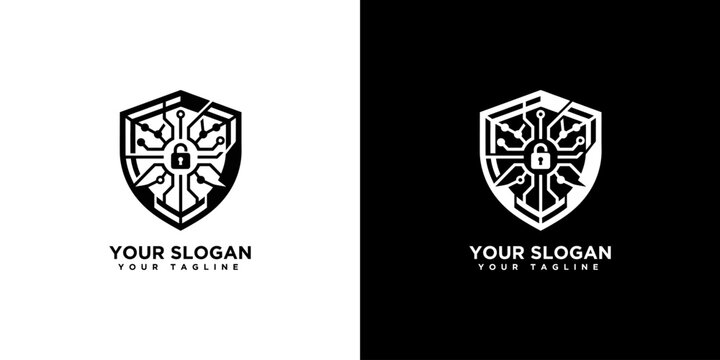 Digital Shield With Lock Logo Concept for Cybersecurity and Data Protection