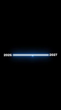 Loading bar animation transitions progress between chronological years System timeline milestone data updates across loading bar Consoles operate with loading bar