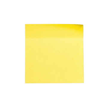 Bright yellow sticky note for reminders and messages, ideal for office supplies or creative planning boards.