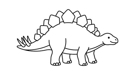 black and white dinosaur, stegosaurus, isolated © siti