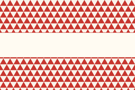 Red and white Japanese uroko triangle pattern with blank banner