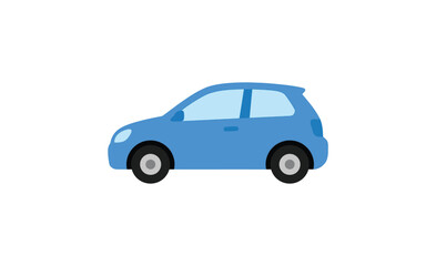 Obraz premium Blue hatchback car illustration on a white background