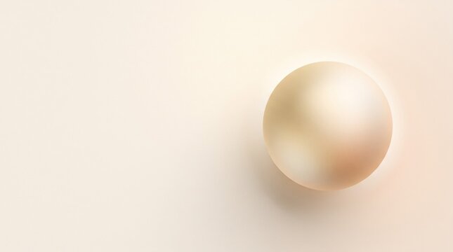 Elegant gold sphere on soft beige background minimalist design concept
