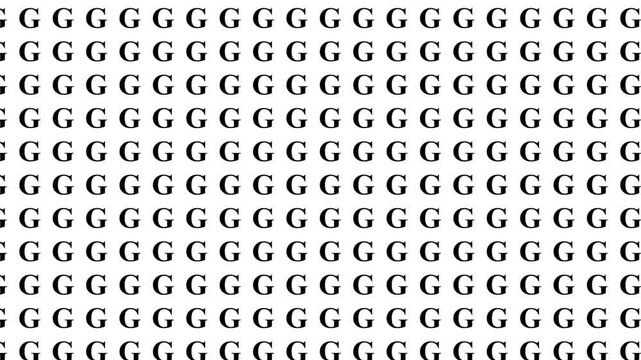 Seamless Grid Pattern of Black Serif Letter G Repeated on White Background