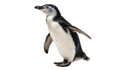Small wild penguin walking wildlife polar baby bird animal isolated on transparent background © Olivia Wilson