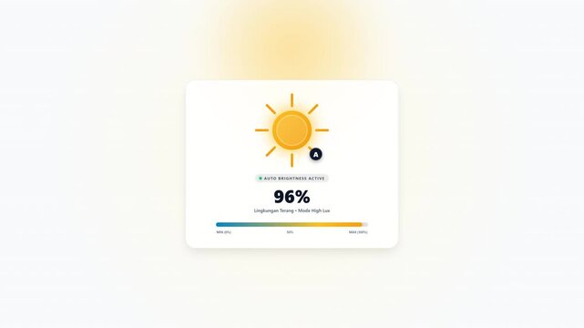 Modern UI Widget Auto Brightness 88 with Sun Icon  High Lux Mode.