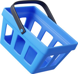 3d blue realistic shopping cart © Elena